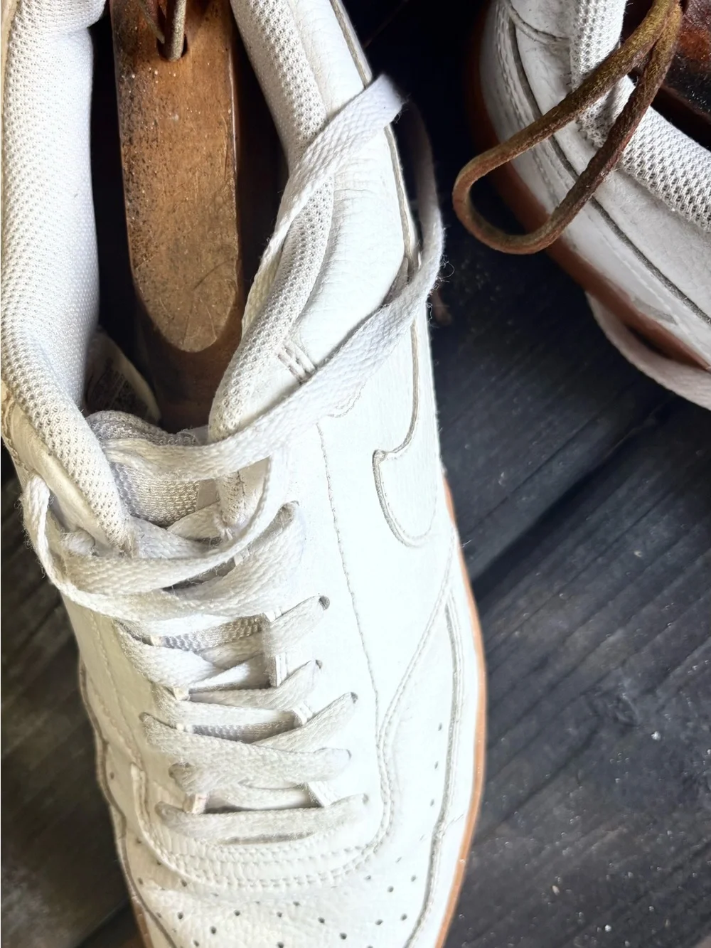 Nike Air Force 1 Low '07 leather sneakers in white & cream #airforce1